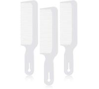 3 Paquets Peignes de Coiffeur Peigne Tondeuse Peigne de Tondeuse à Dessus Plat Peignes de Coupe de Cheveux Idéal pour Coupes de Tondeuse et Flattops (Blanc)