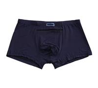 3 Paquets Sous-vêtements à Poches en Modal pour Hommes avec Poche Cachée à L'entrejambe, Fermeture Éclair Secrète sur le Devant Caleçon Boxer de Voyage(Dark Blue,7XL)