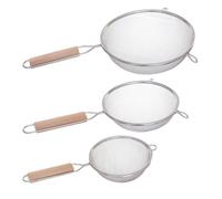 5five Lot de 3 passoires Sieve inox et bois 35 cm argent G