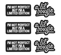 3 Patchs Thermocollants A Lil' Bougie, 3 Patchs Brodés I'm A Limited Edition Accessoires Amusants en Polyester Noir pour Vêtements Chapeaux Sacs à Dos