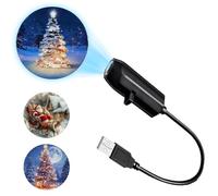 3 Pattern LED Christmas Projector - USB Rechargeable Light, Christmas LED Decorative Lamp for Home Party Office and Classroom | Projector Lighting for Birthday, Thanksgiving, Holiday, Indoor Decor
