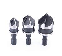 3 Pcs 1/4 Hex 12/16/19mm Fraise Alésage Set pour Bois Métal
