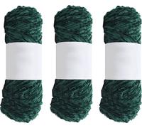 3 pcs 100% fil polyester pour tricoter des ouvrages de crochet, 100 g par pelote, Emeraude
