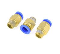 3 Pcs 10mm Trou Tube Pneumatique Push in Raccord Rapide Raccord 1/4 Pouces PT Filetage Mâle