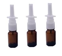 3 PCS 15 ML Vide Rechargeable Ambre Verre Nasal Spray Bouteille Pompe Pulvérisateurs Snoot Nettoyant Conteneur pour Dispensing Médical