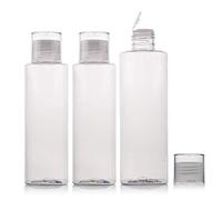 3 Pcs 150 ml vide clair rechargeable Toner Plastique Bouteille de lotion Pot à nourriture avec orifice Réducteur et couvercle à visser pour les liquides