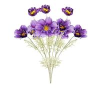 3 PCS 32,7 Pouces Longue Tige Artificielle Cosmos Fleurs, Simulation Cosmos Bouquet,Real Touch Soie Cosmos Fleurs, Faux Cosmos pour la Table de Cuisine Maison Garden Party Décoration de(Bleu violet)