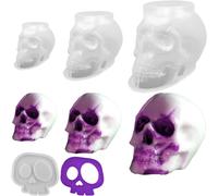 3 Pcs 3d Skull Silicone Mold For Epoxy Resin