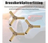 3 pcs 6mm 0.24" Laiton Voiture Barbelure Tuyau Raccord Y Forme 3 Chemins Connecteur