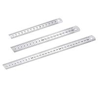 3 Pcs Acier inoxydable Règle précision Métal Droite Règle en Kit 15 cm(6''), 20cm(8''),30cm(12'') Argent Réglet en Inox