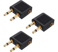 3 Pcs Airline Adapter For Earphone And Airplane-Dual Jack To 3.5mm Stereo Jack Audio Adapter For Headphones