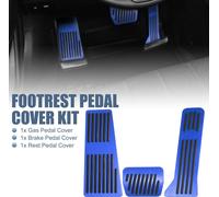 3 Pcs Antidérapant Voiture Frein Gaz Accélérateur et Repos Pédale Bleu Noir