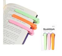 3 PCS Automatic Bookmark, Silicone Automatic Bookmarks, Book Marks for Reading, Unique Cute Book Accessories, for Reading Women, Men, Kids, Book Lovers, Readers (3Pcs-A)