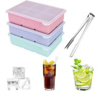3 PCS Bac à Glaçons Carré en Silicone avec Couvercle, Motif Patte de Chien Moule a glacon, BPA Libre, 6 Compartiments Empilable Ice Cube Tray pour Congelation Repas Bebe, Cocktail, Diversification