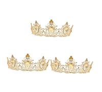 3 Pcs Baroque Couronne Vert Décor Fille Bandeau Bandeaux for Cheveux Femme Coiffure De Mariée Fille Diadème Strass Coupe De Cheveux De Mariée Décor Coiffure Exquise Mariée Coiffure Princesse