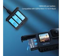 3 Pcs Batteries + Boîtier De Chargeur De Batterie 3 Canaux Pour Gopro Hero 12 11 10 9 Black,Batterie À Chargement Rapide Et Batteries (1720Mah) Avec Usb Câble Type C