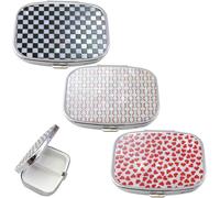 3 Pcs Boîte À Pilules De Poche En Metal,Boite Medicaments Journalier De Voyage Mini,Portable Médecine Pilulier Avec 2 Compartiments,Vitamine Boîte Quotidienne Organisateur