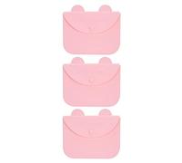 3 pcs bouche étouffant un carter d'organisateur en silicone Sac de rangement réutilisable à l'épreuve de poussière pour l'extérieur (Rose)