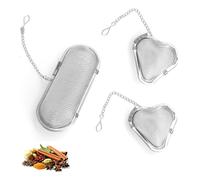 3 PCS Boule À Thé, Boules À Thé Acier Inoxydable, Passoire à Thé en Acier Inoxydable, Thé/d'Épices Balle avec Chaine Inox Boule de Passoire À Thé Filtre À Thé Boule pour Thé en Vrac Épices et Herbes