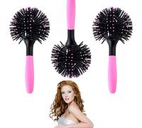 3 Pcs Brosse Boule 3D Fait de boucles Brosse Sphérique Peigne de Massage Brosse Salon Coiffure, Brosse à poil de Sanglier-Meilleure pour démêlage de Cheveux Epais et Démêlant pour Séchage plus Rapide