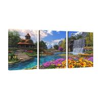 3 Pcs Cadre en Bois Impression sur Toile Automne Tableau Decoration Murale Montagne Poster Affiche Peinture Image sur Toile Tableau Decoration Murale Bain Salon Bureau Chambre, Cadeau 50x70cm U1-868