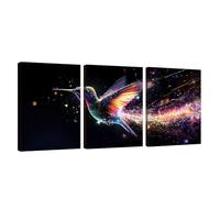 3 Pcs Cadre en Bois Impression sur Toile Oiseau Tableau Decoration Murale Rêve Poster Affiche Peinture Image sur Toile Tableau Decoration Murale Bain Salon Bureau Chambre, Cadeau Femme 50x75cm U1-764