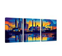 3 Pcs Cadre en Bois Impression sur Toile Paysage Tableau Decoration Murale Abstrait Poster Affiche Peinture Image sur Toile Tableau Decoration Murale Bain Salon Bureau Chambre, Cadeau 45x70cm U1-517