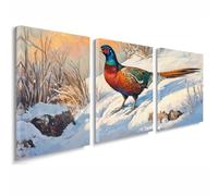 3 Pcs Cadre en Bois Impression sur Toile, Tableau Decoration Murale, Tableau Animal Affiche Decoration Murale Hiver Poster et Arts Décoratifs Triptyque Salon Chambre Prêt a Accrocher 40x60 cm 1f-1197