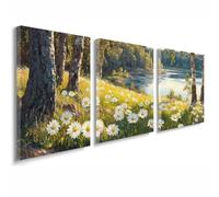 3 Pcs Cadre en Bois Impression sur Toile, Tableau Decoration Murale, Tableau Fleur Affiche Decoration Murale Printemps Poster et Arts Décoratifs Cuisine Salon Chambre Prêt a Accrocher 50x70 cm 1f-1289