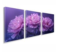 3 Pcs Cadre en Bois Impression sur Toile, Tableau Decoration Murale, Tableau Rêve Affiche Decoration Murale Fleur Poster et Arts Décoratifs Triptyque Salon Chambre Prêt a Accrocher 40x60 cm 1f-713
