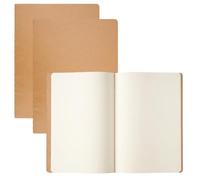 3 Pcs Cahier A4 Vierges, 68GSM Carnet en Papier Kraft, Carnet de Notes A4 | 72 Pages/36 Feuilles Notebook Bloc Note Cahiers Kraft, Grand Cahier Carnets de Croquis Cartonné Pour Voyages École Bureau