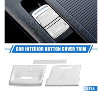 3 pcs Centre Frein Main Bouton Couvercle Compatible pour VW Argent Ton