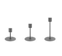 3 Pcs Chandelier Bougeoir Noirs, 9.5/12/17 cm Bougie Chandelier en Métal, Bougeoirs pour Bougies Coniques Rétro Métal Hauts Decoratif pour Décoration de Table Maison Mariage Noël(Noir)