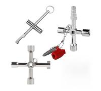 3 PCS Clé triangulaire Multifonction, Clé Triangle Multifonction Clés Cruciformes universelles Triangle Interrupteur Croisé Utilitaire Portable Pour Armoire de Ronde Triangulaire Carrée et Ascenseurs