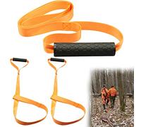 3 pcs Corde de Traînée de Cerf, Réfléchissante Corde de Chasse avec Bandoulière Réglable, Équipement de Chasse pour Chasseurs de Cerfs, Emballage, Bagages, Traînage et Traction Faciles (Orange)