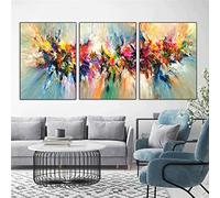 3 pcs Couleurs Chaudes Abstraite Toile Peinture pour La Maison Salon Décor Moderne Mur Art Photo Imprimé Affiches et Impressions 45x60 cm (19x24in) x3 avec cadre