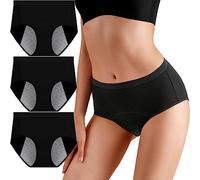 3 Pcs Culotte D'incontinence Urinaire Lavable avec Zone Absorbante Anti-Fuite, sous-vêtements Anti-fuites Physiologique en Coton Protection À La Période