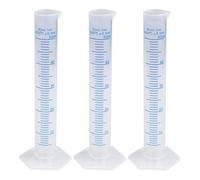 3 PCS Cylindres Gradués 50ml, Cylindre Gradué Transparent En Plastique, Tube À Essai Scientifique, Bécher Avec Graduation Double Face Bleue(50ml)