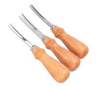3 Pcs de Coupe en Cuir en Cuir avec Poignée Bois pour Fabrication de Bricolage - Ensemble d'outils Coupe Professionnel