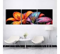 3 Pcs DIY 5D Diamant Peinture Kits Fleurs colorées Diamond Painting Plein Foret Cristal Strass 3 Pièces Diamant Broderie Point De Croix Moderne Arts Craft Décoration de Maison Cadeau 35x105cm S-6088