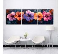 3 Pcs DIY 5D Diamant Peinture Kits Fleurs colorées Diamond Painting Plein Foret Cristal Strass 3 Pièces Diamant Broderie Point De Croix Moderne Arts Craft Décoration de Maison Cadeau 35x105cm S-6114