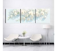 3 Pcs DIY 5D Diamant Peinture Kits Orchidée blanche Diamond Painting Plein Foret Cristal Strass 3 Pièces Diamant Broderie Point De Croix Moderne Arts Craft Décoration de Maison Cadeau 35x105cm S-5932