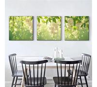 3 Pcs DIY 5D Diamant Peinture Kits Orchidée blanche Diamond Painting Plein Foret Cristal Strass 3 Pièces Diamant Broderie Point De Croix Moderne Arts Craft Décoration de Maison Cadeau 35x105cm S-5964