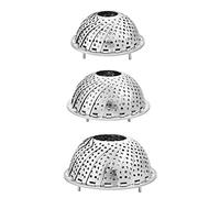 3 Pcs En Acier Inoxydable Vapeur À Légumes Pliant Panier Insert pour Poissons Veggie Fruits De Mer Extensible pour Adapter Divers Pot De Taille