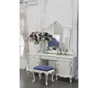 3 pcs. ensemble chambre à coucher coiffeuse commode buffet + miroir + tabouret baroque