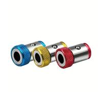 3 pcs/ensemble, Porte-embout magnétique, anneau magnétique antidérapant pour embout1/4 Pouce Hex Tige Double Embouts de Tournevis, Rouge, Bleu et Jaune