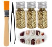3 PCS Feuilles d'Or Comestibles, Flocons d'Or pour Décoration de Gâteaux, Cupcakes et Desserts, Papier Feuille d'Or Alimentaire pour Décoration Comestible et Artisanat, Accessoires de Pâtisserie
