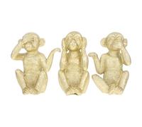 3 Pcs Figurine De Singe Décorations pour Animaux De Table Kit Brosse À Main Adorable Figurine De Singe Ne Aucun Mauvais Petits Animaux Bureau Résine
