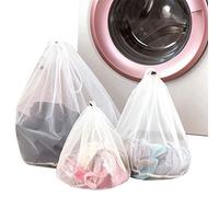 3 Pcs Filet Linge Machine à Laver avec Cordon de Serrage Sac Linge Sale Réutilisable en Maille Fin 3 Tailles Différentes Sac de Lavage Pliable pour Chemisier Sous-Vêtement Soutien-Gorge Lingerie Bas