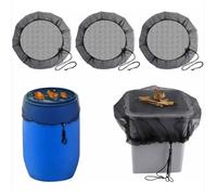 3 Pcs Filet Protection Citerne Eau - Anti Feuilles & Moustiques, Couvercle Ajustable avec Cordon Serrage pour Réservoir Pluie 60 cm